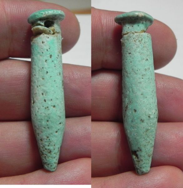 Picture of ANCIENT EGYPT, LARGE FAIENCE PAPYRUS SCEPTRE AMULET. 600 - 300 B.C