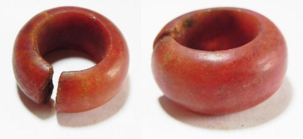 Picture of ANCIENT EGYPT, 18TH DYNASTY, CARNELIAN HAIR RING. 1400 B.C  NEVER HANDLED THIS SIZE BEFORE!!! HUGE!