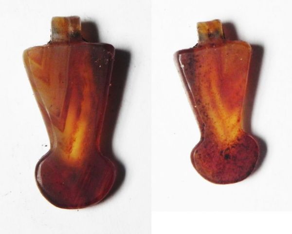 Picture of ANCIENT EGYPT, NEW KINGDOM CARNELIAN MENAT AMULET / PENDANT. 1400 - 1100 B.C