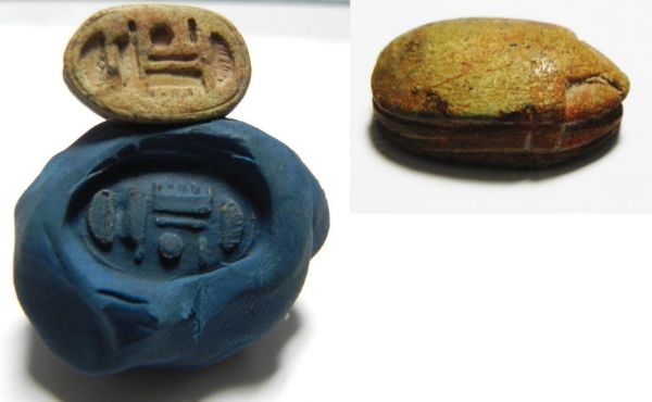 Picture of ANCIENT EGYPT. NEW KINGDOM STONE SCARAB. 1400-1200 B.C