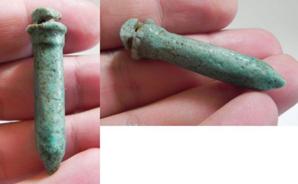 Picture of ANCIENT EGYPT. FAIENCE PAPYRUS SCEPTRE AMULET. 600 - 300 B.C