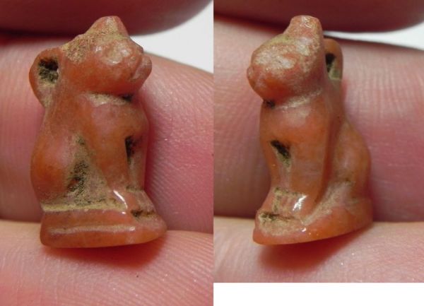 Picture of ANCIENT EGYPT, NEW KINGDOM CARNELIAN CAT AMULET. 1400 B.C