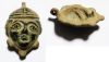 Picture of Ancient Rome, c. 1st-3rd century AD. Nice bronze oil lamp or incence burner lid depicting a face