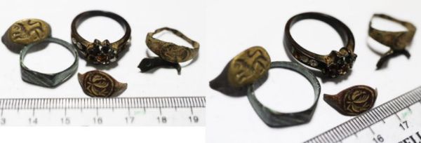 Picture of A GROUP OF ANCIENT RINGS. ROMAN & ON WARDS. MOSTLY BRONZE