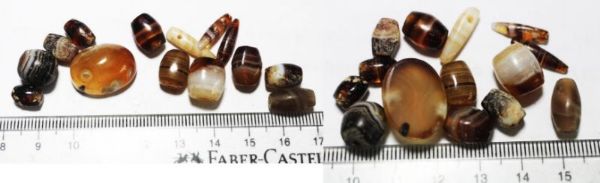 Picture of ANCIENT EGYPT. 1650 - 1550 B.C. AGATE BEADS (14pcs)