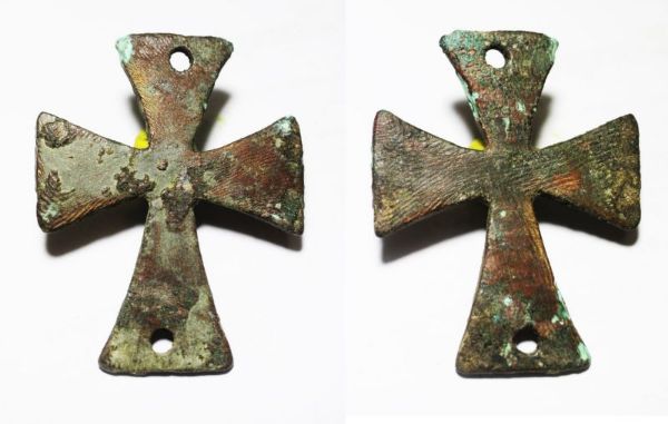 Picture of ANCIENT HOLY LAND. HUGE BYZANTINE BRONZE CROSS. 800 - 1000 A.D