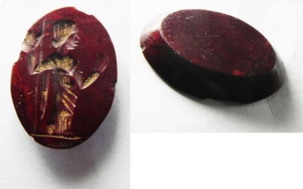 Picture of ANCIENT ROMAN RED JASPER INTAGLIO. 100 - 300 A.D