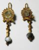 Picture of ANCIENT ROMAN GOLD PAIR OF EARRINGS WITH GLASS BEADS. 100 - 200 A.D