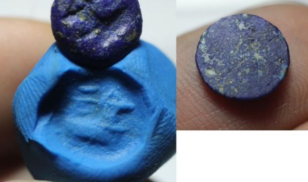 Picture of ANCIENT SASANIAN LAPIS LAZULI STONE INTAGLIO. 300 - 400 A.D