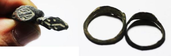 Picture of ANCIENT ROMAN LOT OF TWO BRONZE RINGS. 300 - 400 A.D