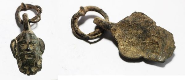 Picture of ANCIENT ROMAN BRONZE PENDANT. SILENUS. 100 - 300 A.D