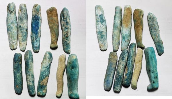 Picture of STOCK CLEARANCE: ANCIENT EGYPT. LOT OF 10 FAIENCE USHABTI. 600 - 300 B.C