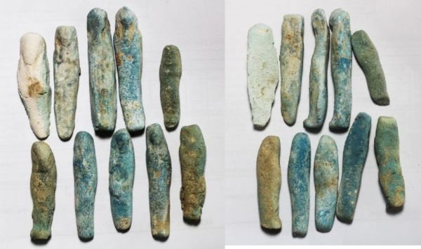 Picture of STOCK CLEARANCE: ANCIENT EGYPT. LOT OF 10 FAIENCE USHABTI. 600 - 300 B.C