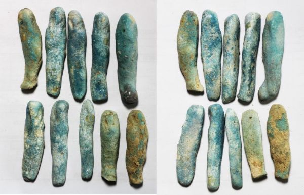 Picture of STOCK CLEARANCE: ANCIENT EGYPT. LOT OF 10 FAIENCE USHABTI. 600 - 300 B.C