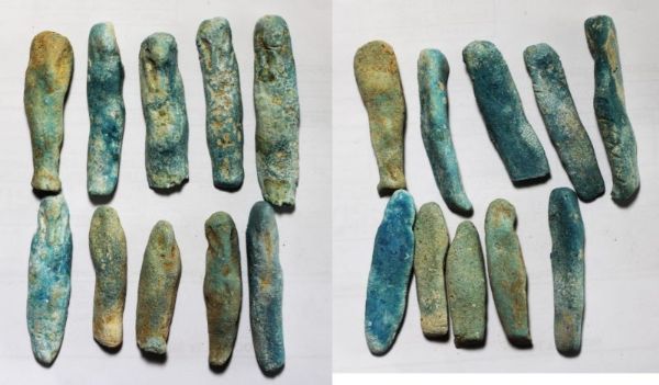 Picture of STOCK CLEARANCE: ANCIENT EGYPT. LOT OF 10 FAIENCE USHABTI. 600 - 300 B.C