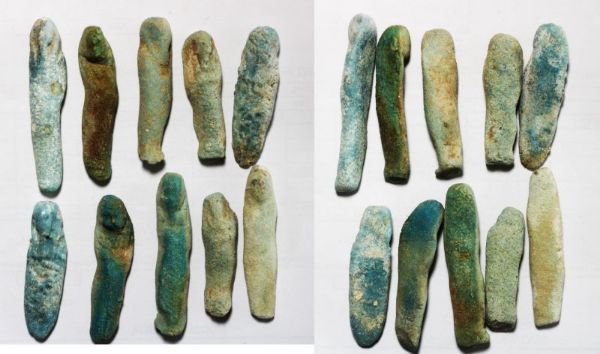 Picture of STOCK CLEARANCE: ANCIENT EGYPT. LOT OF 10 FAIENCE USHABTI. 600 - 300 B.C