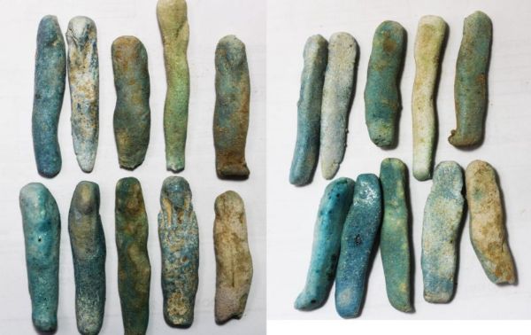 Picture of STOCK CLEARANCE: ANCIENT EGYPT. LOT OF 10 FAIENCE USHABTI. 600 - 300 B.C