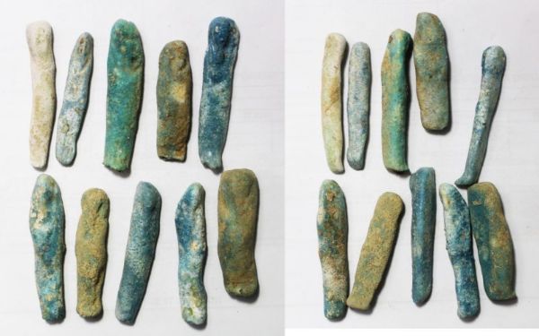 Picture of STOCK CLEARANCE: ANCIENT EGYPT. LOT OF 10 FAIENCE USHABTI. 600 - 300 B.C