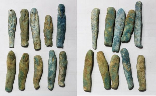 Picture of STOCK CLEARANCE: ANCIENT EGYPT. LOT OF 10 FAIENCE USHABTI. 600 - 300 B.C