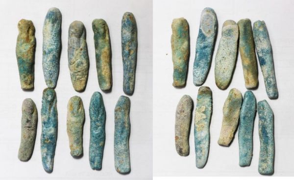 Picture of STOCK CLEARANCE: ANCIENT EGYPT. LOT OF 10 FAIENCE USHABTI. 600 - 300 B.C