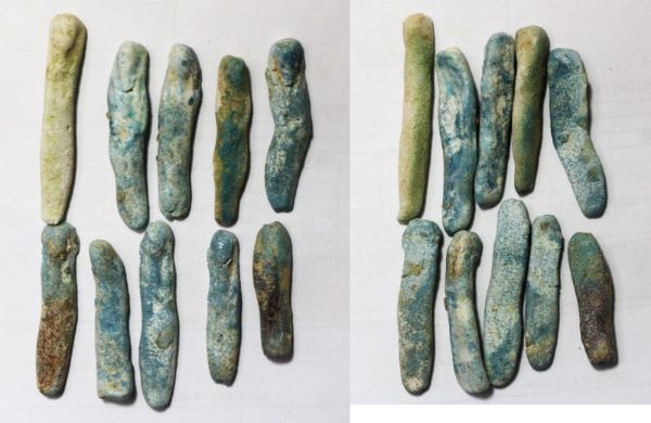 Picture of STOCK CLEARANCE: ANCIENT EGYPT. LOT OF 10 FAIENCE USHABTI. 600 - 300 B.C