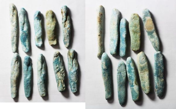 Picture of STOCK CLEARANCE: ANCIENT EGYPT. LOT OF 10 FAIENCE USHABTI. 600 - 300 B.C