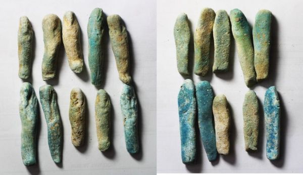 Picture of STOCK CLEARANCE: ANCIENT EGYPT. LOT OF 10 FAIENCE USHABTI. 600 - 300 B.C