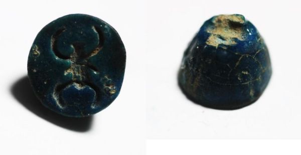 Picture of ANCIENT EGYPT. FAIENCE BEAD WITH A BEETLE. 1400 B.C. NEW KINGDOM