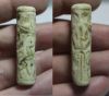 Picture of LATE BRONZE AGE. 1400 - 1200 B.C. FAIENCE CYLINDER SEAL.  HOLY LAND / SOUTHERN LEVANT