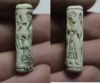 Picture of LATE BRONZE AGE. 1400 - 1200 B.C. FAIENCE CYLINDER SEAL.  HOLY LAND / SOUTHERN LEVANT