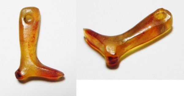 Picture of ANCIENT EGYPT, NEW KINGDOM. CARNELIAN FOOT AMULET. 1400 B.C