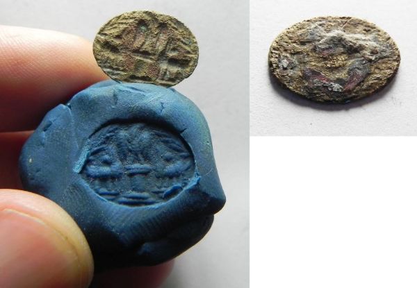 Picture of ANCIENT ROMAN BRONZE INTAGLIO. 200 - 300 A.D