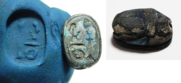 Picture of ANCIENT EGYPT. NEW KINGDOM RARE EGYPTIAN BLUE SCARAB. 1400-1200 B.C