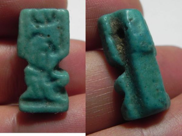 Picture of ANCIENT EGYPT. NICE FAIENCE AMULET OF SHU . 600 - 300 B.C