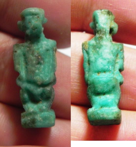 Picture of ANCIENT. EGYPT. NICE FAIENCE AMULET OF PATAIKOS. 600 - 300 B.C