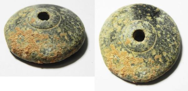 Picture of ANCIENT ROMAN STONE SPINDLE WHORL . 100 - 200 A.D