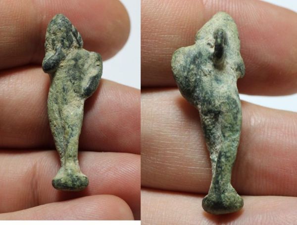 Picture of ANCIENT ROMAN BRONZE AMULET OF HARPOCRATES. 100 - 200 A.D