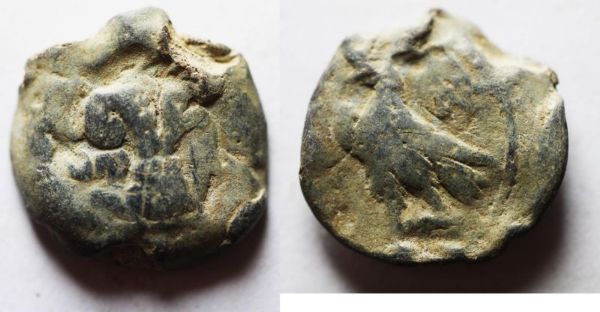 Picture of GREEK OR NABATAEAN LEAD TOKEN . ZEUS? EAGLE.