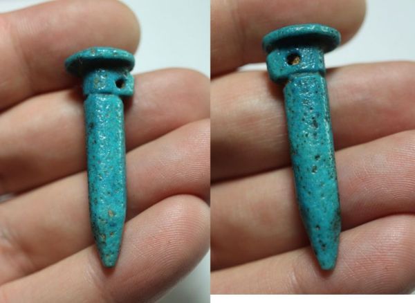 Picture of ANCIENT EGYPT. LARGE FAIENCE PAPYRUS SCEPTRE AMULET 600 B.C