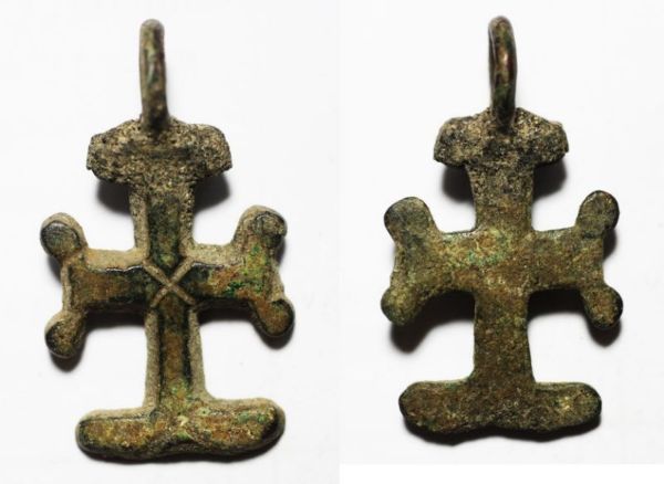 Picture of ANCIENT BYZANTINE. NICE BRONZE CROSS 800 - 1000 A.D