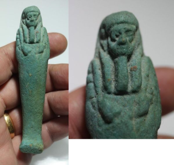 Picture of ANCIENT EGYPT. 26TH DYNASTY. FAIENCE USHABTI. 600 - 300 B.C