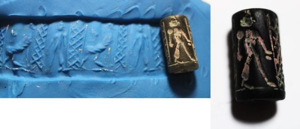 Picture of ANCIENT NEO-ASSYRIAN . STONE CYLINDER SEAL. 700 B.C