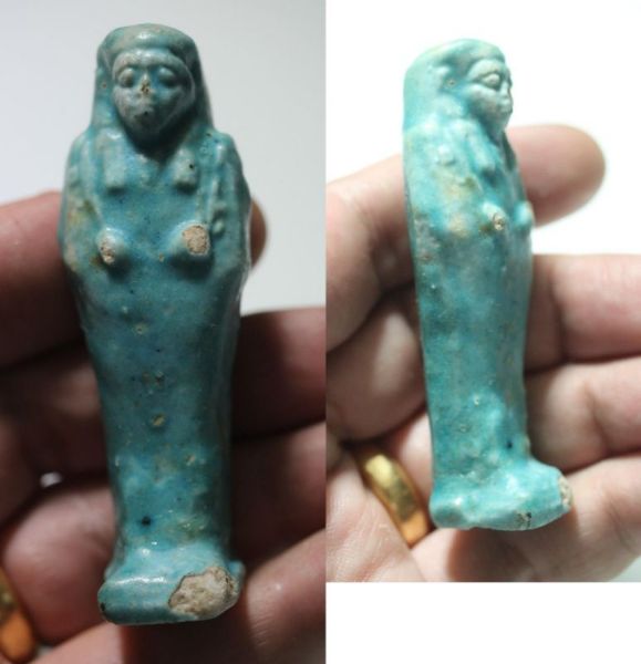 Picture of ANCIENT EGYPT. 26TH DYNASTY. FAIENCE USHABTI. 600 - 300 B.C