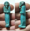 Picture of ANCIENT EGYPT. BEAUTIFUL SHINY BLUE COLOUR . TWO COLOUR HIGHLIGHTS, WIG HAS A DARKER COLOUR . 26TH DYNASTY. FAIENCE USHABTI. 600 - 300 B.C