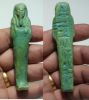 Picture of INSCRIBED WITH HIEROGLYPHS :  ANCIENT EGYPT. 26TH DYNASTY. FAIENCE USHABTI. 600 - 300 B.C