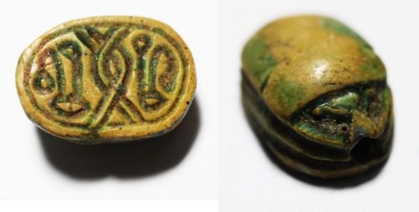 Picture of ANCIENT EGYPT. STONE SCARAB. NEW KINGDOM. 1400 B.C