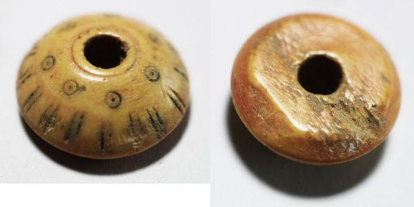 Picture of ANCIENT HOLY LAND. IVORY  SPINDLE WHORL. ROMAN OR EARLIER.  OVER 2000 YEARS OLD