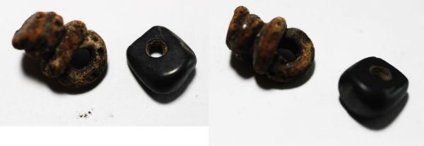 Picture of ANCIENT LOT OF TWO BEADS. STONE & GLASS. 2000 YEARS +