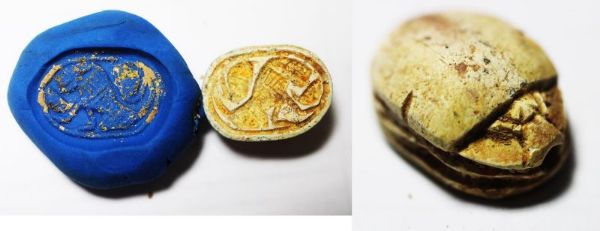 Picture of ANCIENT EGYPT. STONE SCARAB. 1650 - 1550 B.C. 2ND INTERMEDIATE PERIOD