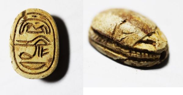 Picture of ANCIENT EGYPT. STONE SCARAB. 1650 - 1550 B.C. 2ND INTERMEDIATE PERIOD